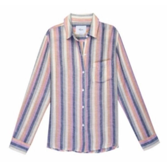 Rails Charli Linen Blend Rainbow Long Sleeve Button Down Shirt Women’s Small - Picture 14 of 14